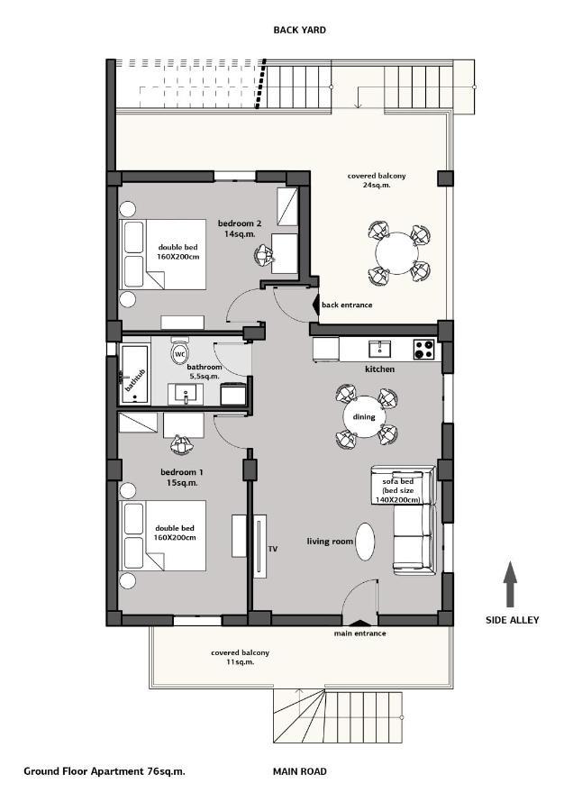 Indigo Apartment, Néa Mihanióna Kültér fotó